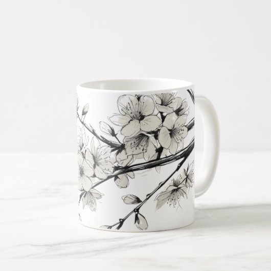 Japanische Cherry Blossom Sakura Tasse3 Kaffeetasse (VorderseiteRechts)