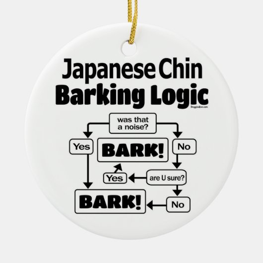 Japanische Chin Barking Logic Keramik Ornament (Vorne)