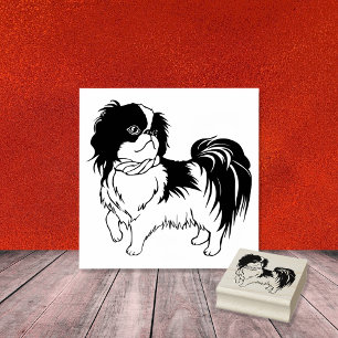 Japanische Chin Dog Breed Gummistempel
