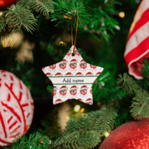 Japanische Chin Dog Breed Weihnachtsstars Keramik Ornament