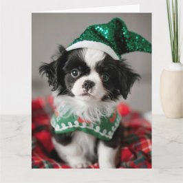 Japanische Chin Elf Welppy-Weihnachtskarte Karte