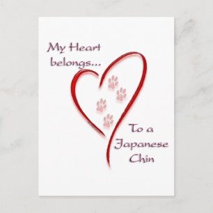 Japanische Chin Heart Belongs Postkarte