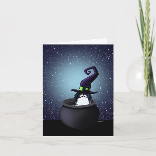 Japanische Chin-Hexenkarte Halloween Karte (Vorderseite)