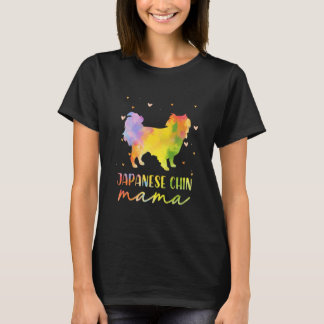 Japanische Chin Mama farbenfroh Japanisch T-Shirt