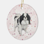 Japanische Chin Original Hunde Kunst-Ornament Keramik Ornament (Links)