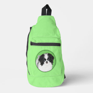 Japanische Chin Puppy-Malerei Originale Hundkunst Crossbody Bag