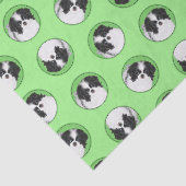 Japanische Chin Puppy-Malerei Originale Hundkunst Seidenpapier (Ausschnitt)