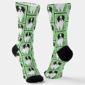 Japanische Chin Puppy-Malerei Originale Hundkunst Socken (Gewinkelt)
