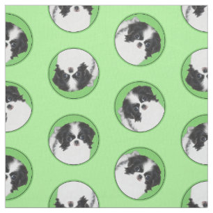 Japanische Chin Puppy-Malerei Originale Hundkunst Stoff