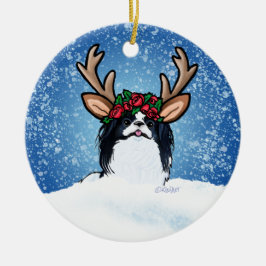 Japanische Chin Reindeer Weihnachtsdekoration Kera Keramik Ornament