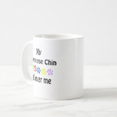 japanische Chin Walks Design Kaffeetasse (Vorderseite Links)