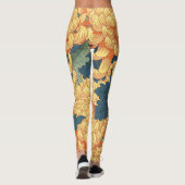 Japanische Chrysanthemen: gelbes Blumenmuster. Leggings (Rückseite)