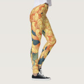 Japanische Chrysanthemen: gelbes Blumenmuster. Leggings (Rechts)