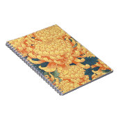 Japanische Chrysanthemen: gelbes Blumenmuster. Notizblock (Rechte Seite)