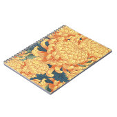 Japanische Chrysanthemen: gelbes Blumenmuster. Notizblock (Linke Seite)