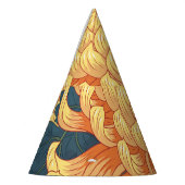 Japanische Chrysanthemen: gelbes Blumenmuster. Partyhütchen (Links)