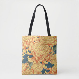 Japanische Chrysanthemen: gelbes Blumenmuster. Tasche
