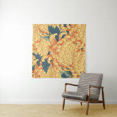 Japanische Chrysanthemen: gelbes Blumenmuster. Wandteppich (Beispiel (Horizontal))