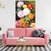 Japanische Chrysanthemen, Kunstmalerei Leinwanddruck (Insitu (Wohnzimmer))