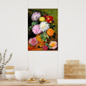 Japanische Chrysanthemen, Kunstmalerei Poster (Küche)