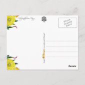 Japanische Chrysanthemum-Blume Fairy mit Fan Postkarte (Rückseite)