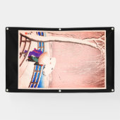 JAPANISCHE COUPLE IM SCHNEE-WOODBLOCK-DRUCKBanner Banner (Horizontal)