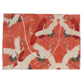 Japanische Cranes Kimono-Geschenktasche Große Geschenktüte (Rückseite)