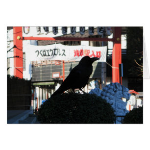 Japanische Crow-Grußkarte