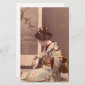 Japanische Dame Geisha Asian Vintage Art Briefpapier (Vorne/Hinten)