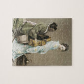 Japanische Dame Geisha Asiatische Vintage-Kunst Puzzle (Horizontal)