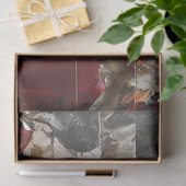 Japanische Dame in Red Kimono Decoupage Seidenpapier (Geschenk)