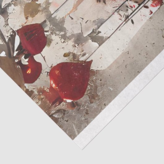 Japanische Dame in Red Kimono Decoupage Seidenpapier (Ausschnitt)