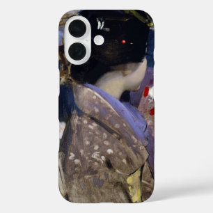 Japanische Dame mit einem Fächer von George Henry iPhone 16 Hülle