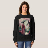 Japanische Dame mit Umbrella Pagoda Kirsche Blosso Sweatshirt (Vorne ganz)