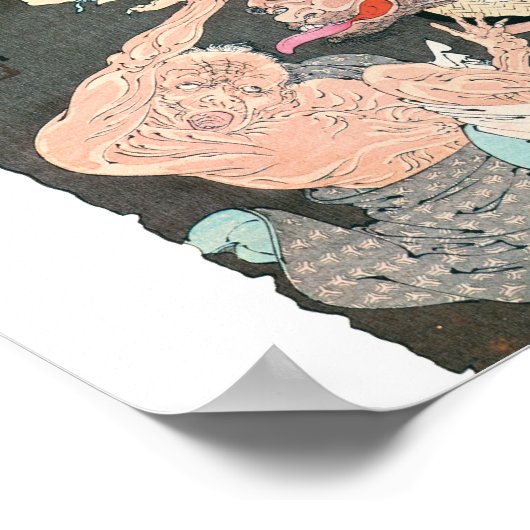 Japanische Dämonen und Geister, alte japanische Ma Poster (Ecke)