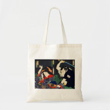 Japanische Darstellung eines Mannes, der eine Frau