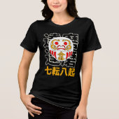 Japanische Daruma Doll Viel Glück Tri-Blend Shirt (Vorderseite)