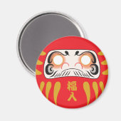 Japanische Daruma (Ja) Magnet (Vorderseite/Rückseite)