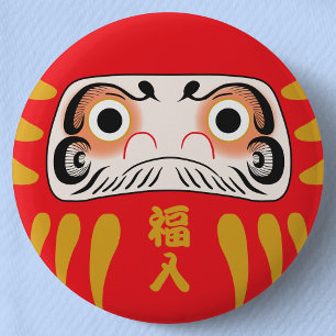 Japanische Daruma (mit Augen) Button-Button Button
