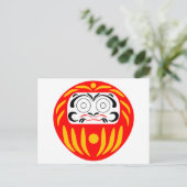 Japanische Daruma-Puppe Postkarte (Stehend Vorderseite)