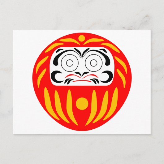 Japanische Daruma-Puppe Postkarte (Vorderseite)