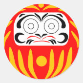 Japanische Daruma-Puppe Runder Aufkleber (Vorderseite)