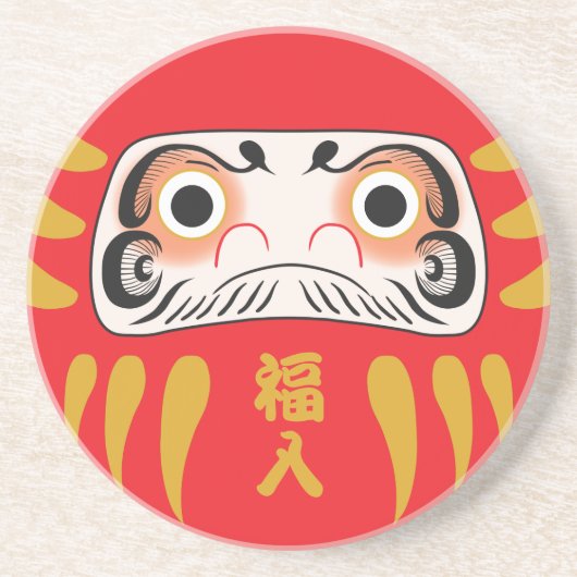 Japanische Daruma (Zwei Augen) Getränkeuntersetzer (Vorne)