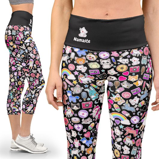 Japanische Decora Kawaii Capri Yoga Leggings