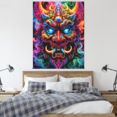 japanische Demon Canvas Print Leinwanddruck (Insitu (Schlafzimmer))