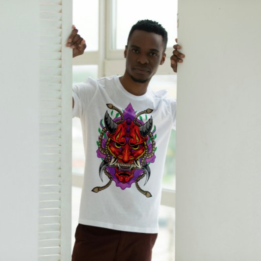 Japanische Demon Hannya Oni Mask T-Shirt