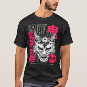 Japanische Demon Hanya Oni Maske Japanischer Prix  T-Shirt