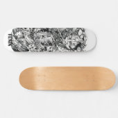 Japanische Demon Mask Samurai Sword Wave Skateboar Skateboard (Horizontal)