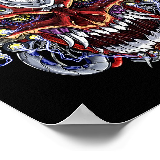 Japanische Demon-Skull-Maske Poster (Ecke)