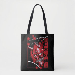 Japanische Demon Skull Minimalistische Teufelskuns Tasche